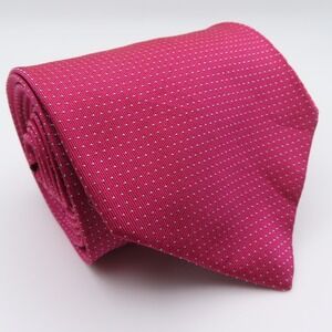 Allea Tie Silk Pink White Polka Dot 3.75" Wide 58" Long Italy